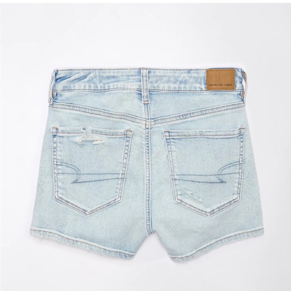AE Next Level High-Waisted V-Rise Ripped Denim Short Short Sz 4 - Picture 3 of 7